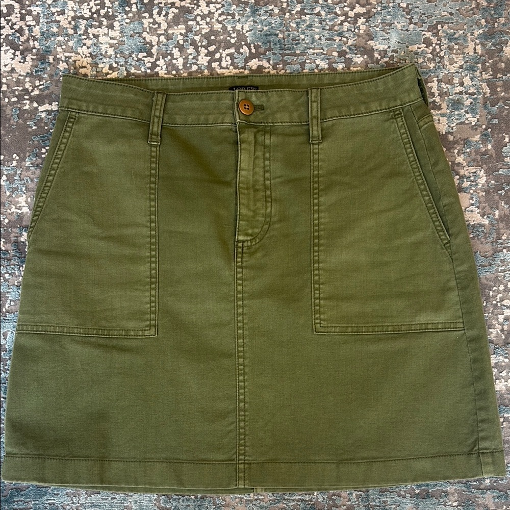 J. Crew Green Utility Mini Skirt Size 6 - Picture 4 of 12